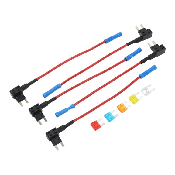 Unique Bargains Small Size Fuse Tap Adapter Fuse Tap Kit Fuse Tap Holder Fuse Holder Connector 5 Pack 32V Blade Fuse Holder w/ 5 Fuses (5A+10A+15A+20A+25A)
