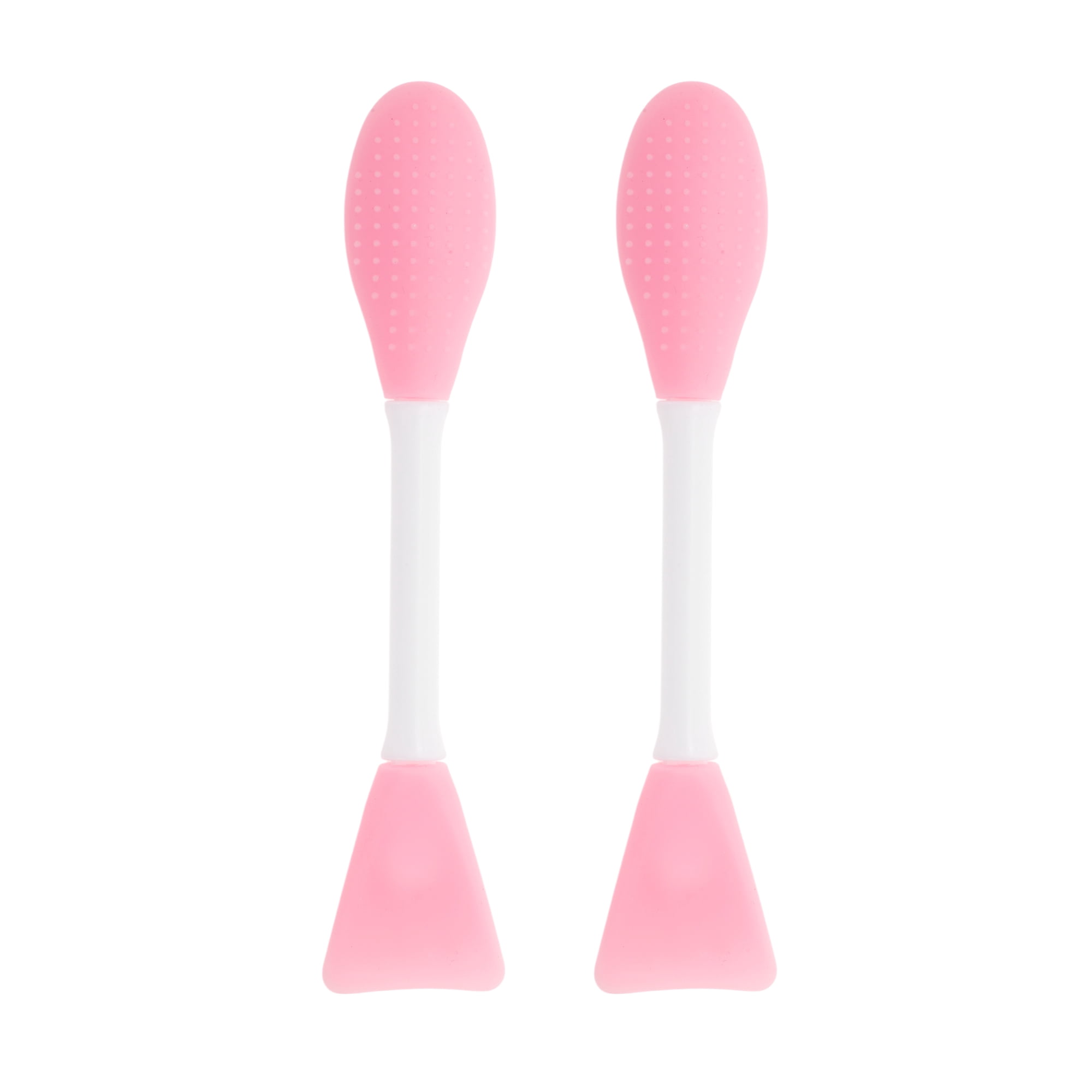 Unique Bargains Smooth Double-headed Facial Mask Brush 2 Pcs Light Pink