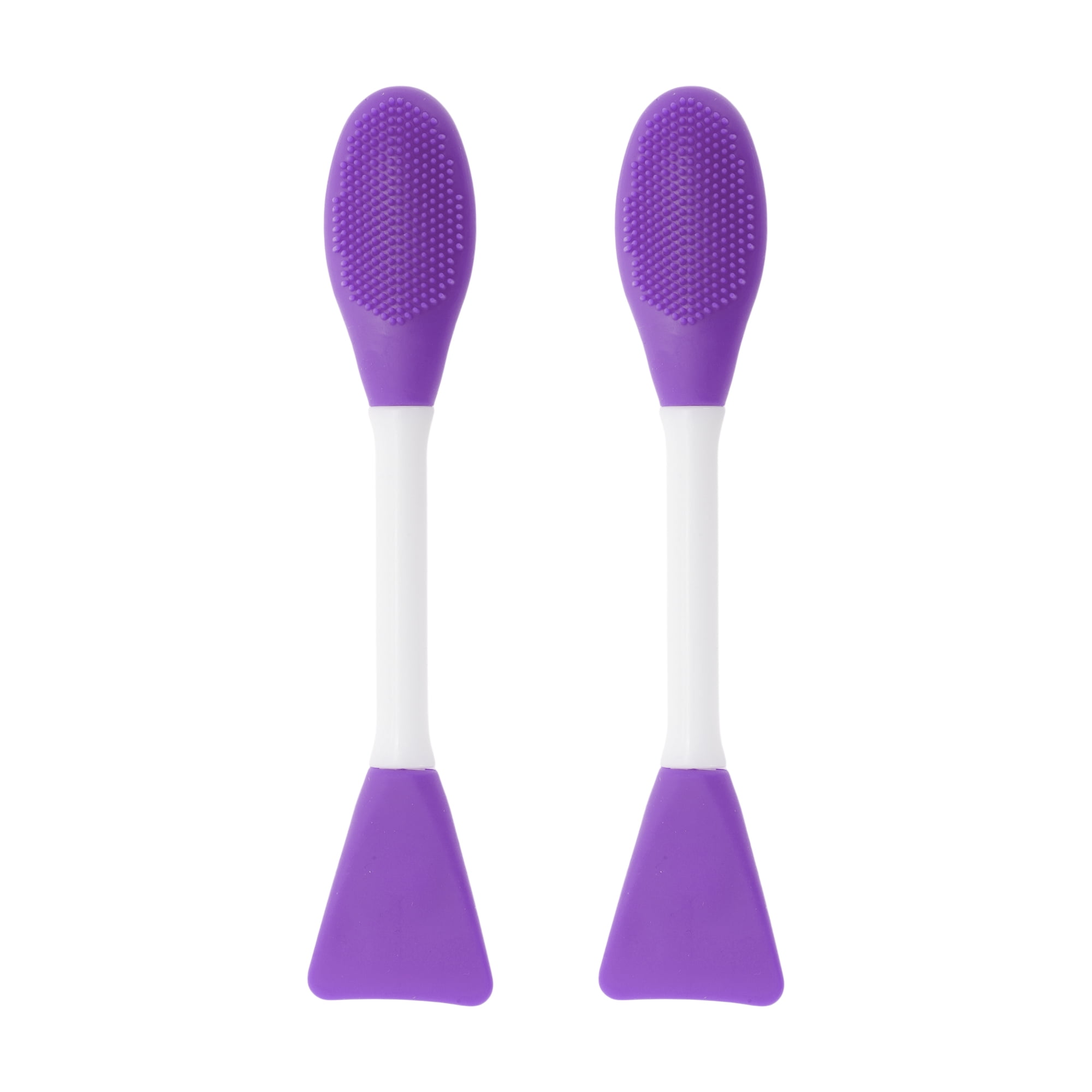 Unique Bargains Smooth Double-headed Facial Mask Brush 2 Pcs Purple
