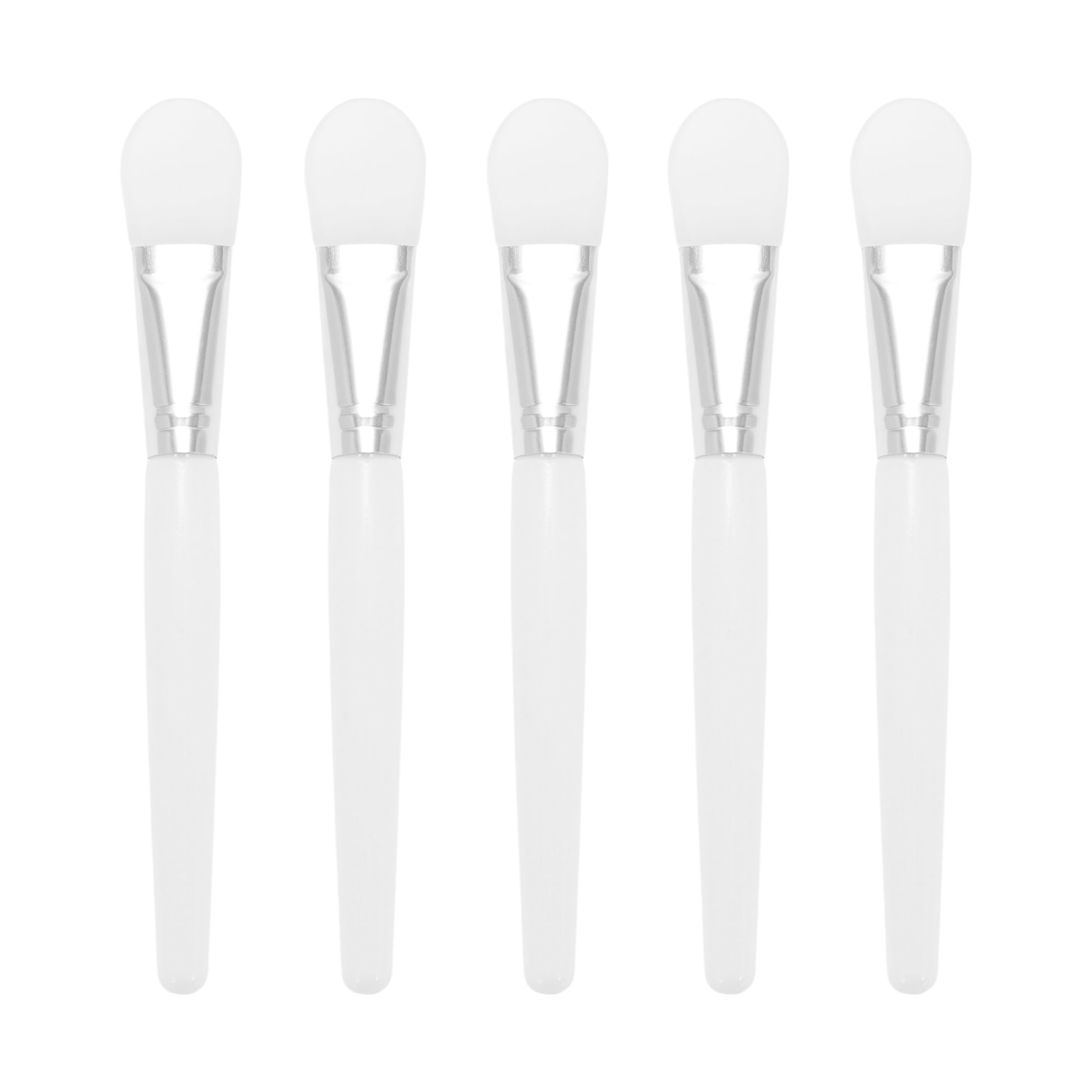 Unique Bargains Smooth Facial Mask Brush White 5 Pcs [Angled]