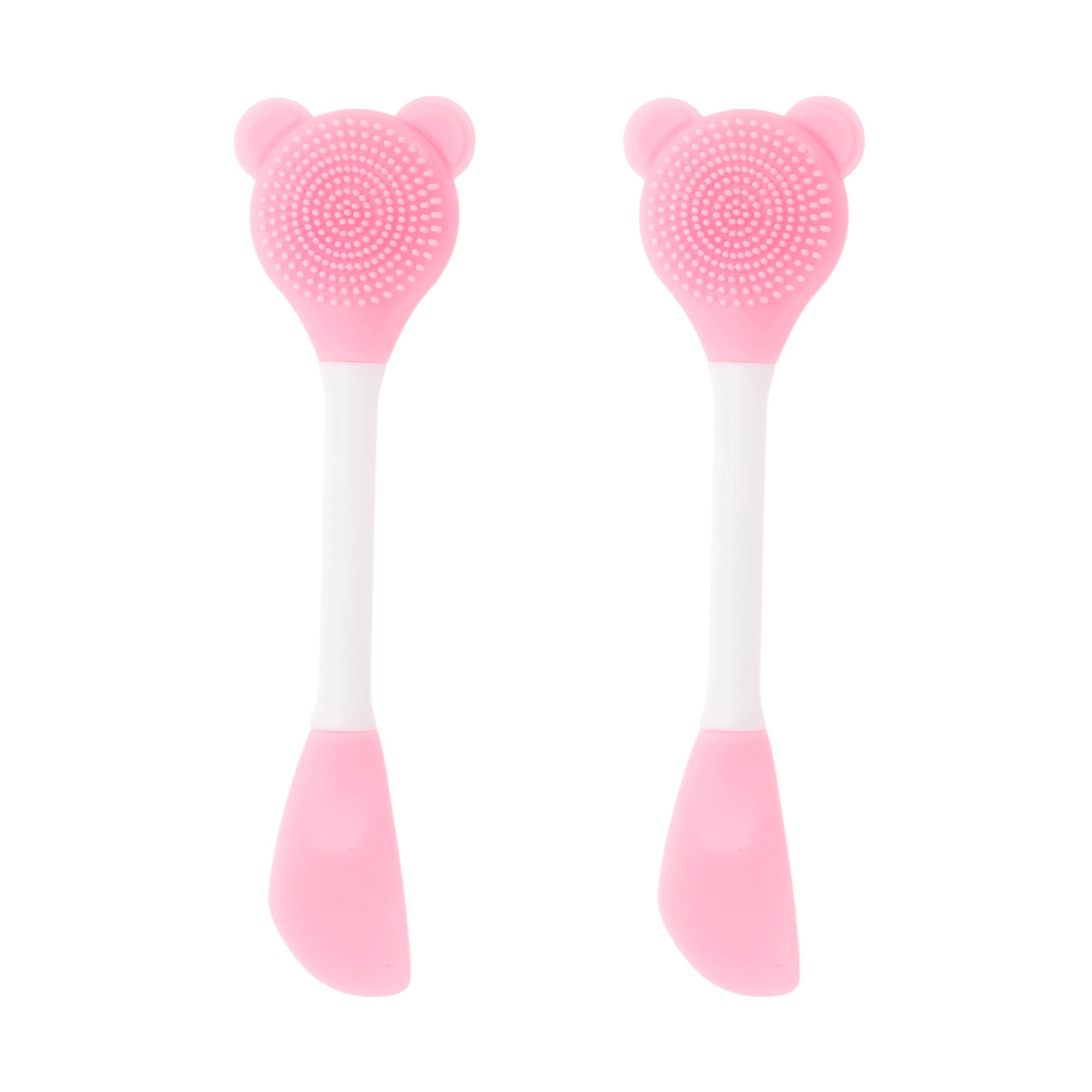 Unique Bargains Smooth Knife-shaped Facial Mask Brush 2 Pcs Light Pink