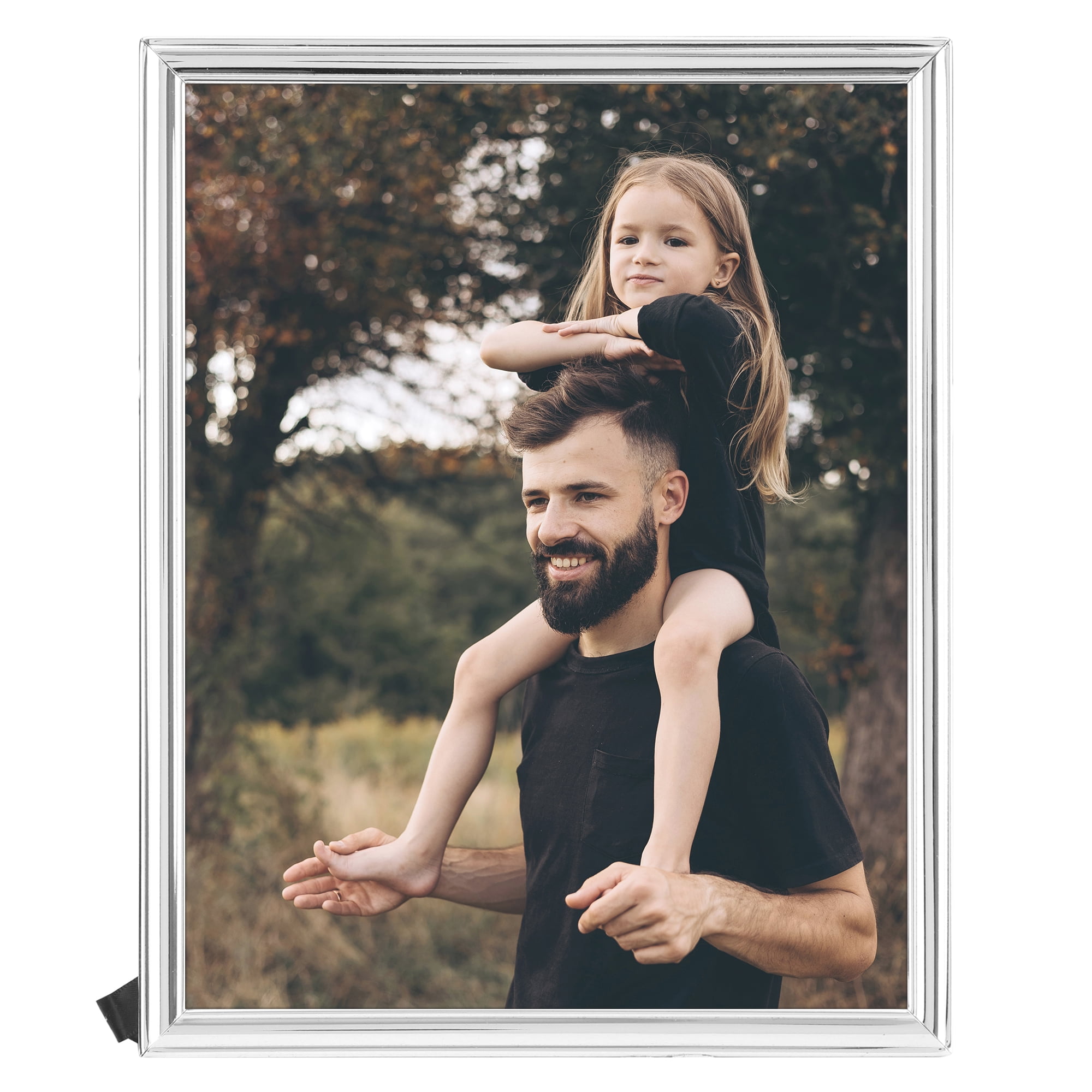 Unique Bargains Smooth Metal Picture Frame for Photo and Poster Home Tabletop Silver 8x10"