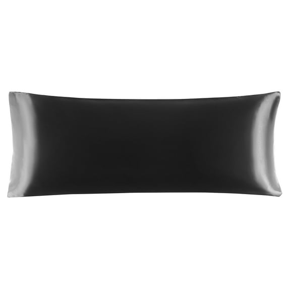 Unique Bargains Smooth Satin Body Pillow Cover Case, 20" x 54" Black