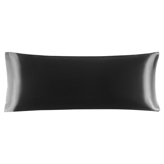Unique Bargains Smooth Satin Body Pillow Cover Case, 20" x 54" Black