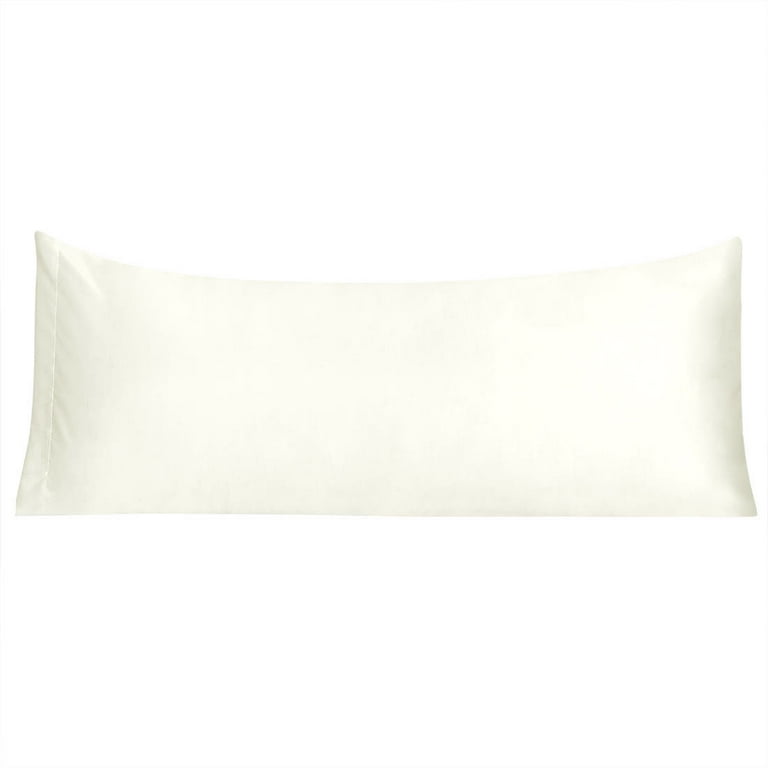 Unique Bargains Smooth Satin Body Pillow Cover Case 20 inch x 54 inch Cream
