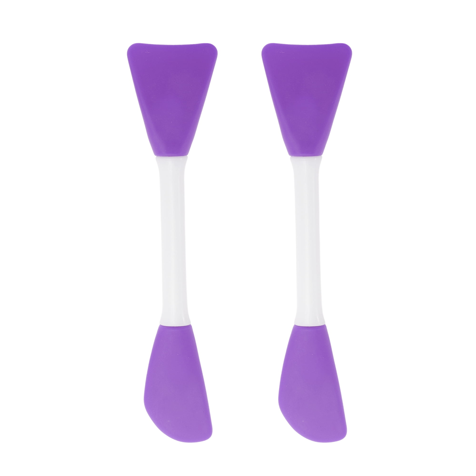 Unique Bargains Smooth Two-in-One Facial Mask Brush 2 Pcs Deep Purple
