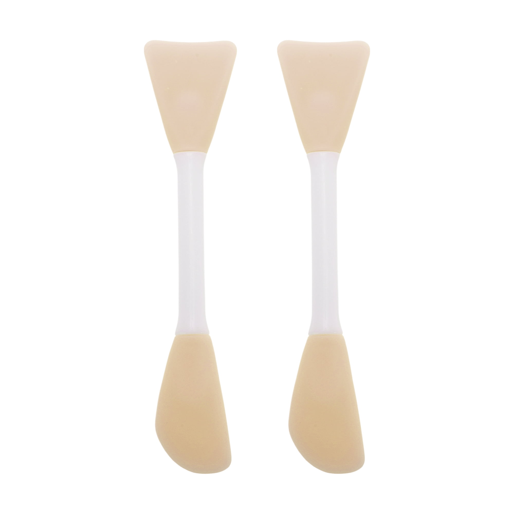 Unique Bargains Smooth Two-in-One Facial Mask Brush 2 Pcs Light Brown