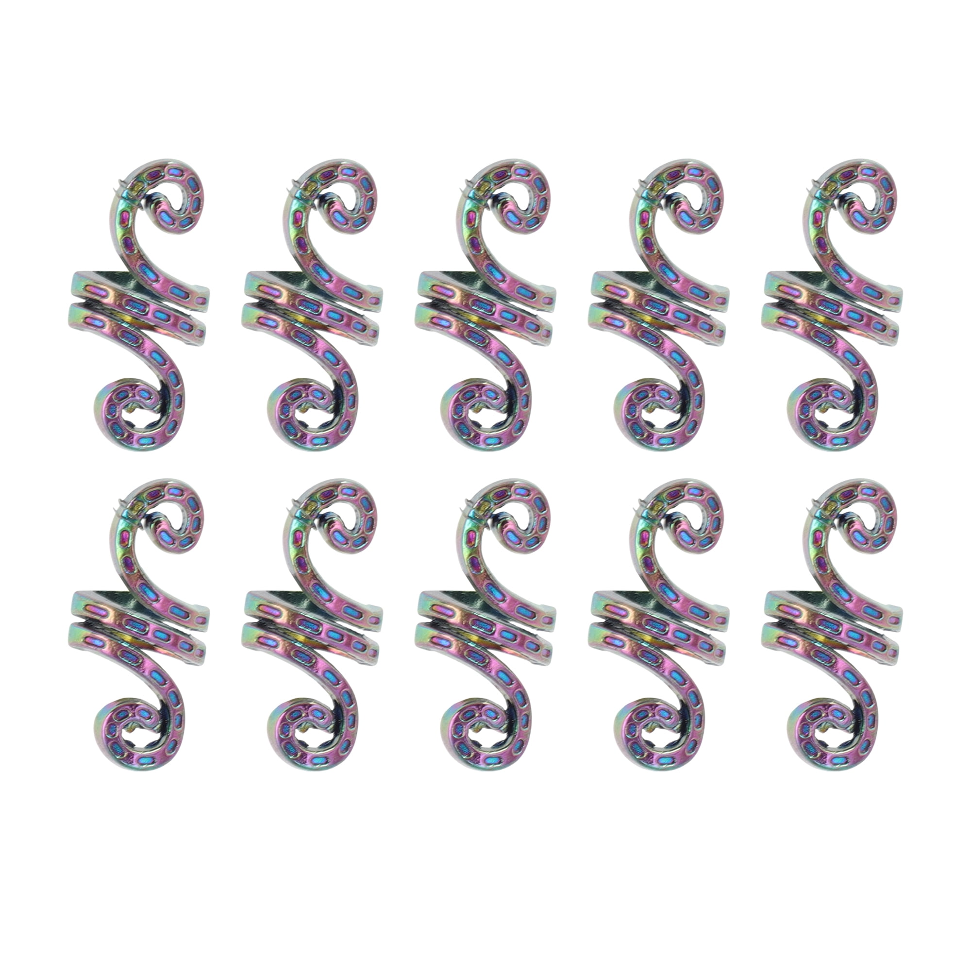 Unique Bargains Snake-shaped Hair Cuffs Dreadlock Colorful 10 Pcs