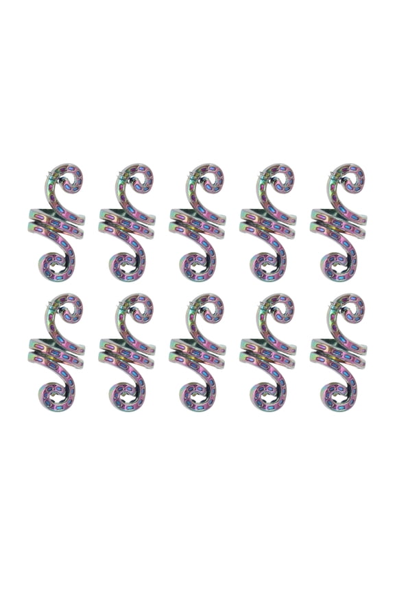 Snake-shaped Hair Cuffs Dreadlock Colorful 10 Pcs