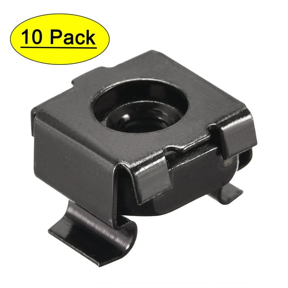 Unique Bargains Snap-in Cage Nuts - M4 x 0.03'' Carbon Steel Metric Nut for Server Shelve 10 pcs