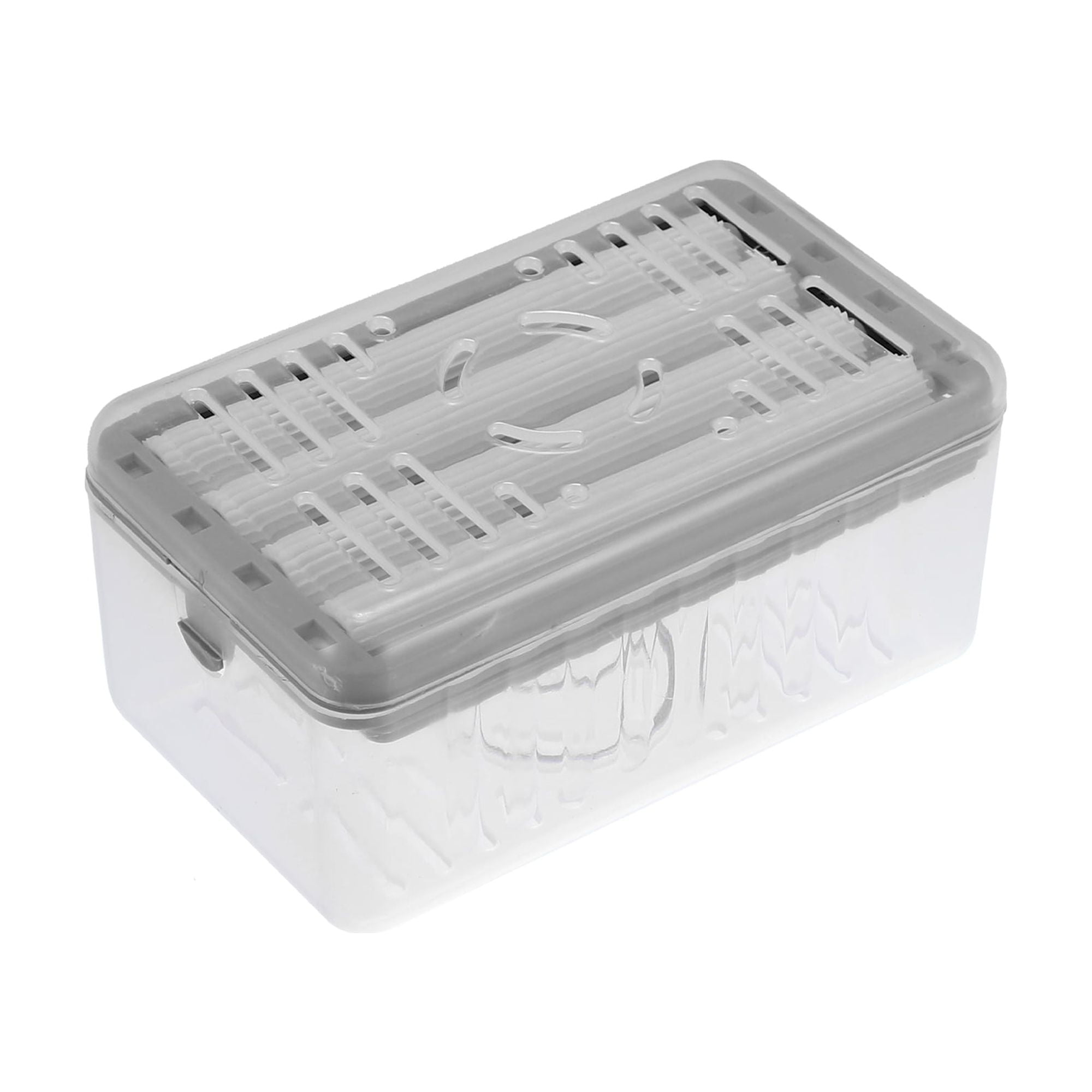Unique Bargains Soap Dish Drain Multifunctional Soap Cleaning Storage Foaming Box Gray