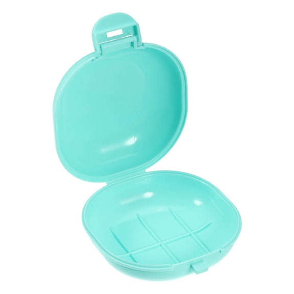 Unique Bargains Soap Dish Portable Travel Portable Soap Dish Box Soap Bar Holder Blue for Travel Camping Gym with Cover