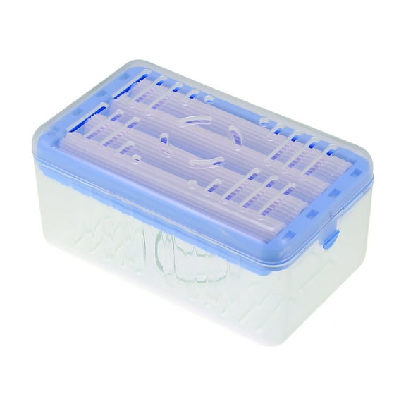 Unique Bargains Soap Dish with Drain Multifunctional Soap Dish Soap Cleaning Storage Foaming Box Keep Soap Dry Blue