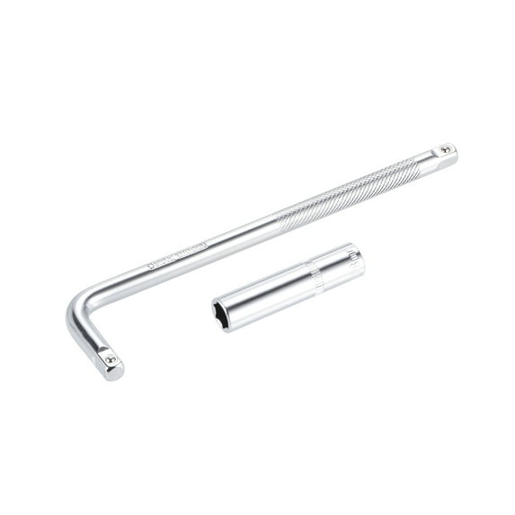 Unique Bargains Socket Accessory Set, 6-Point Deep Socket L-Shape Extension Handle with 1/4" Drive 0.32inch