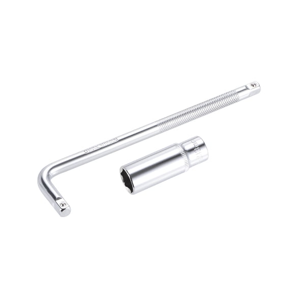 Unique Bargains Socket Accessory Set, 6-Point Deep Socket L-Shape Extension Handle with 1/4" Drive 0.51inch