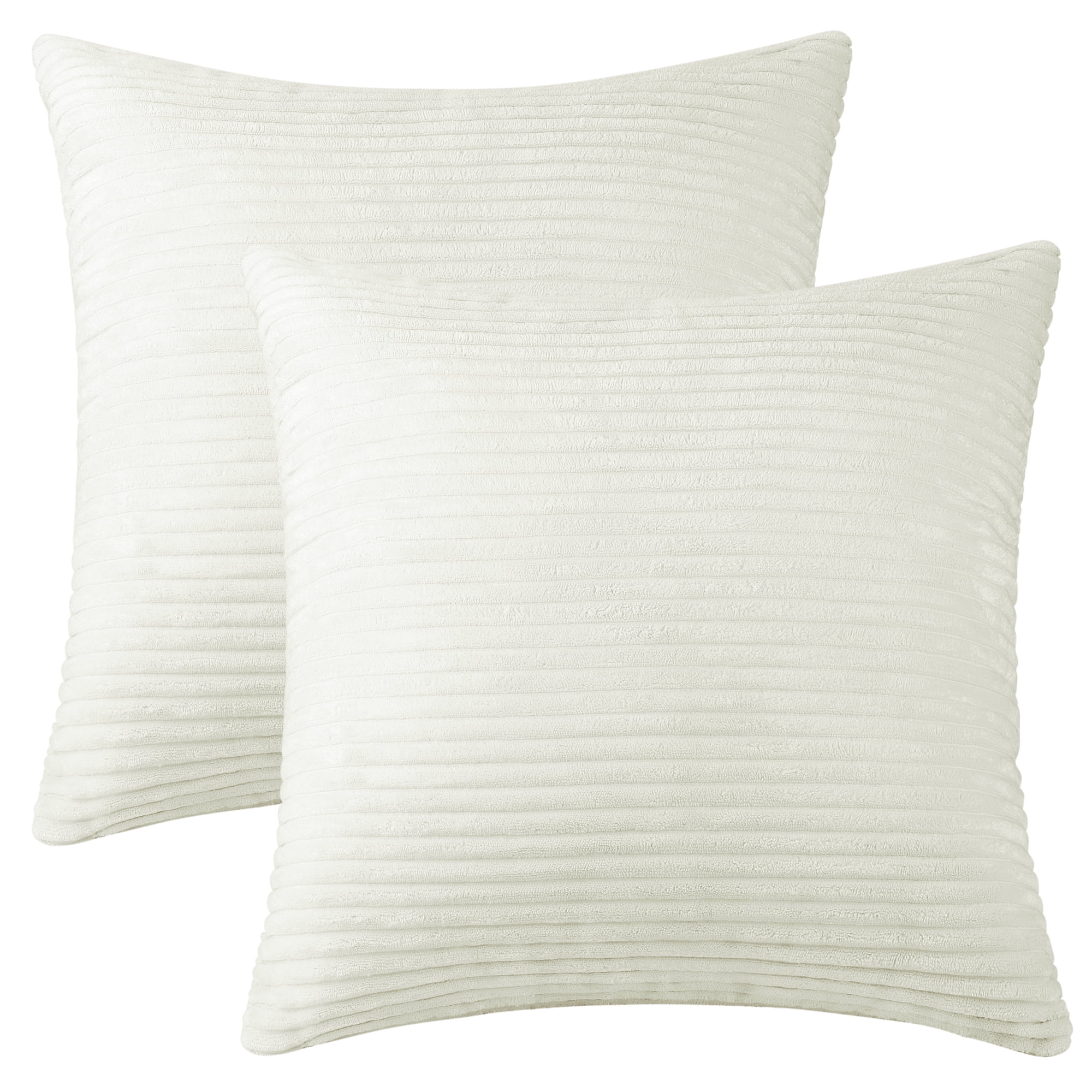 Unique Bargains Sofa Living Room Corduroy Decorative Throw Pillow Covers (2 Count) Beige 16" x 16"