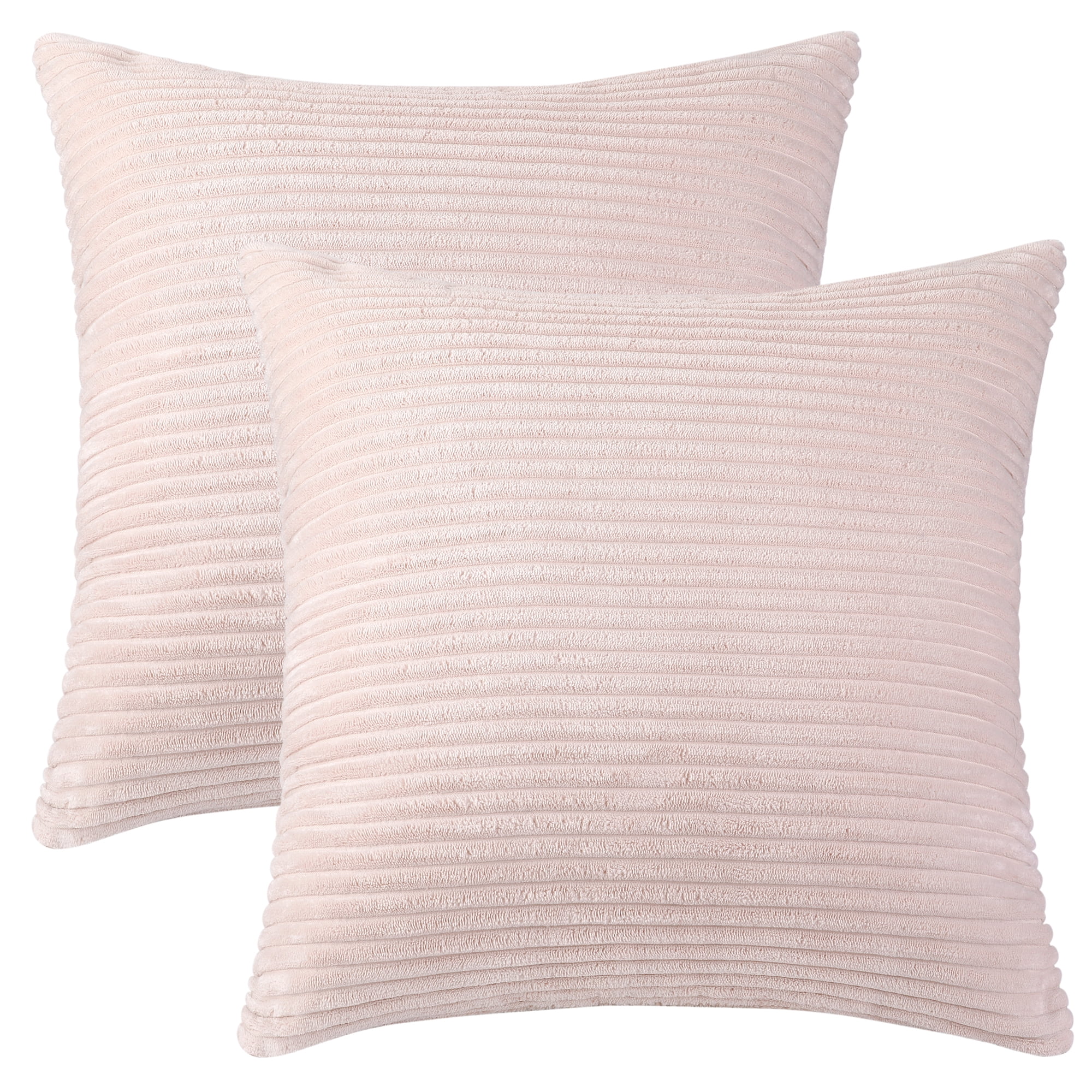 Unique Bargains Sofa Living Room Corduroy Decorative Throw Pillow Covers (2 Count) Pink 16" x 16"