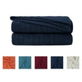 thumbnail image 1 of Unique Bargains Soft 100% Cotton Cable Knitted Throw Blanket For Couch Navy Blue 60" x 78", 1 of 8