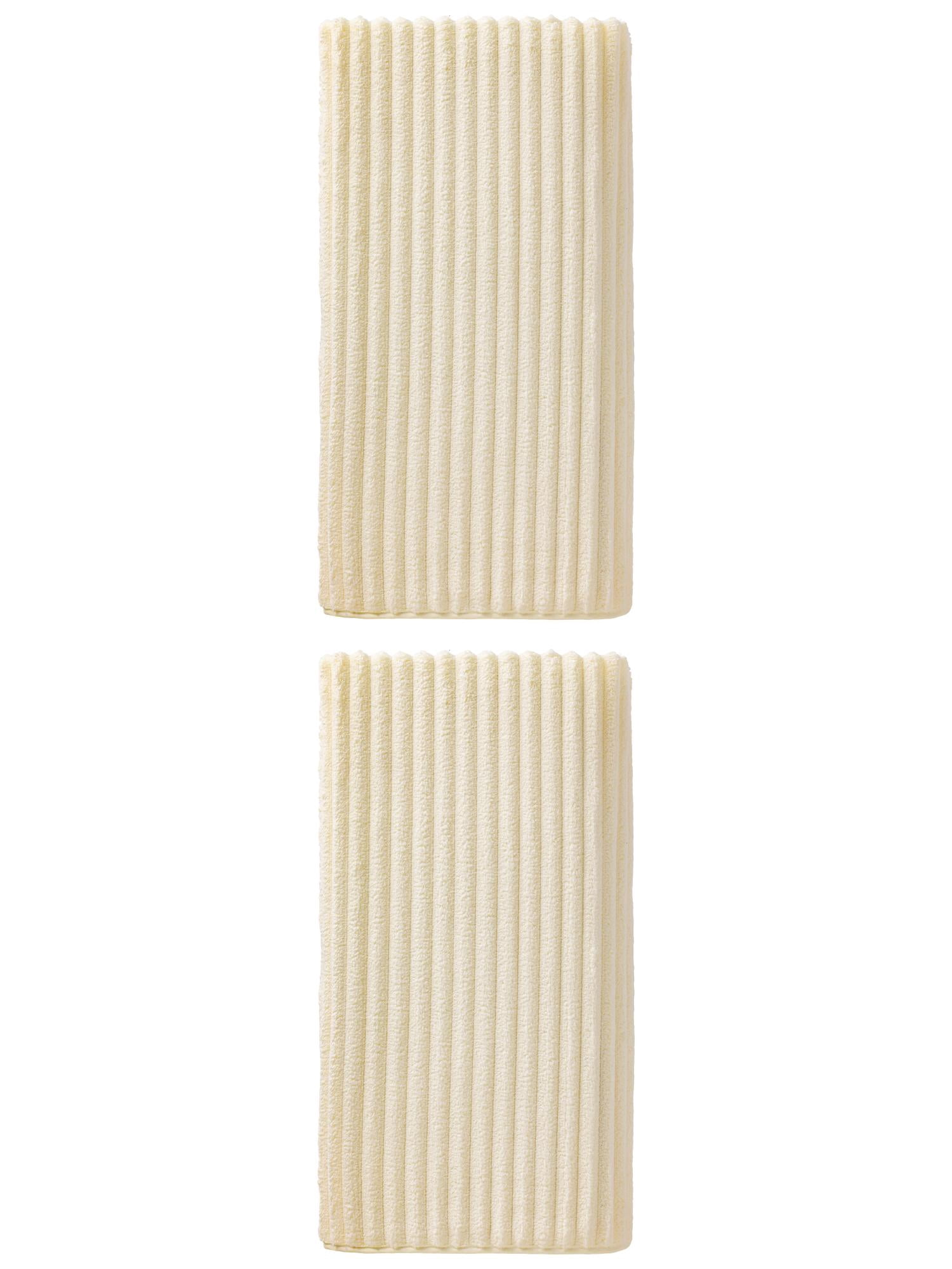 Unique Bargains Soft Absorbent Coral Fleece Towel 2 Pack Milky White 55"x28"
