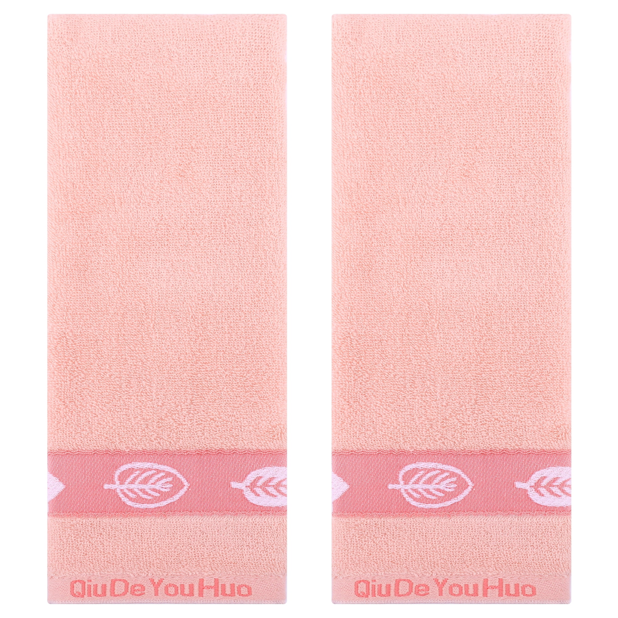 Unique Bargains Soft Absorbent Decorative Hand Towels Set Pink 2 Pcs