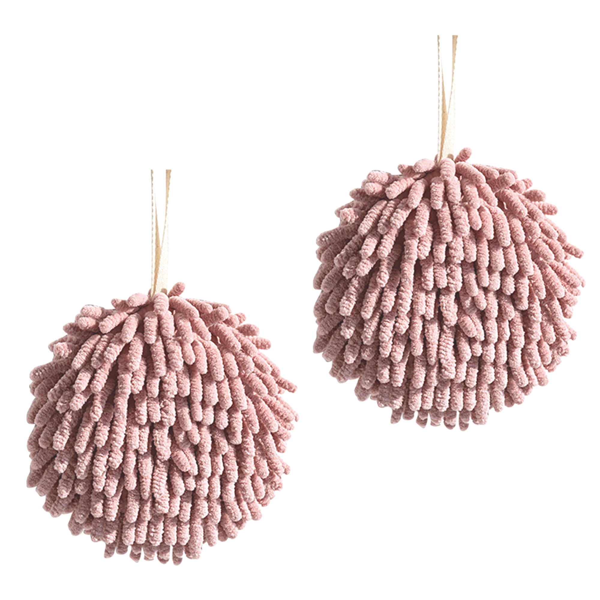 Unique Bargains Soft Absorbent Fluffy Chenille Ball Hand Towels 6" x 6"
 Dark Pink 2