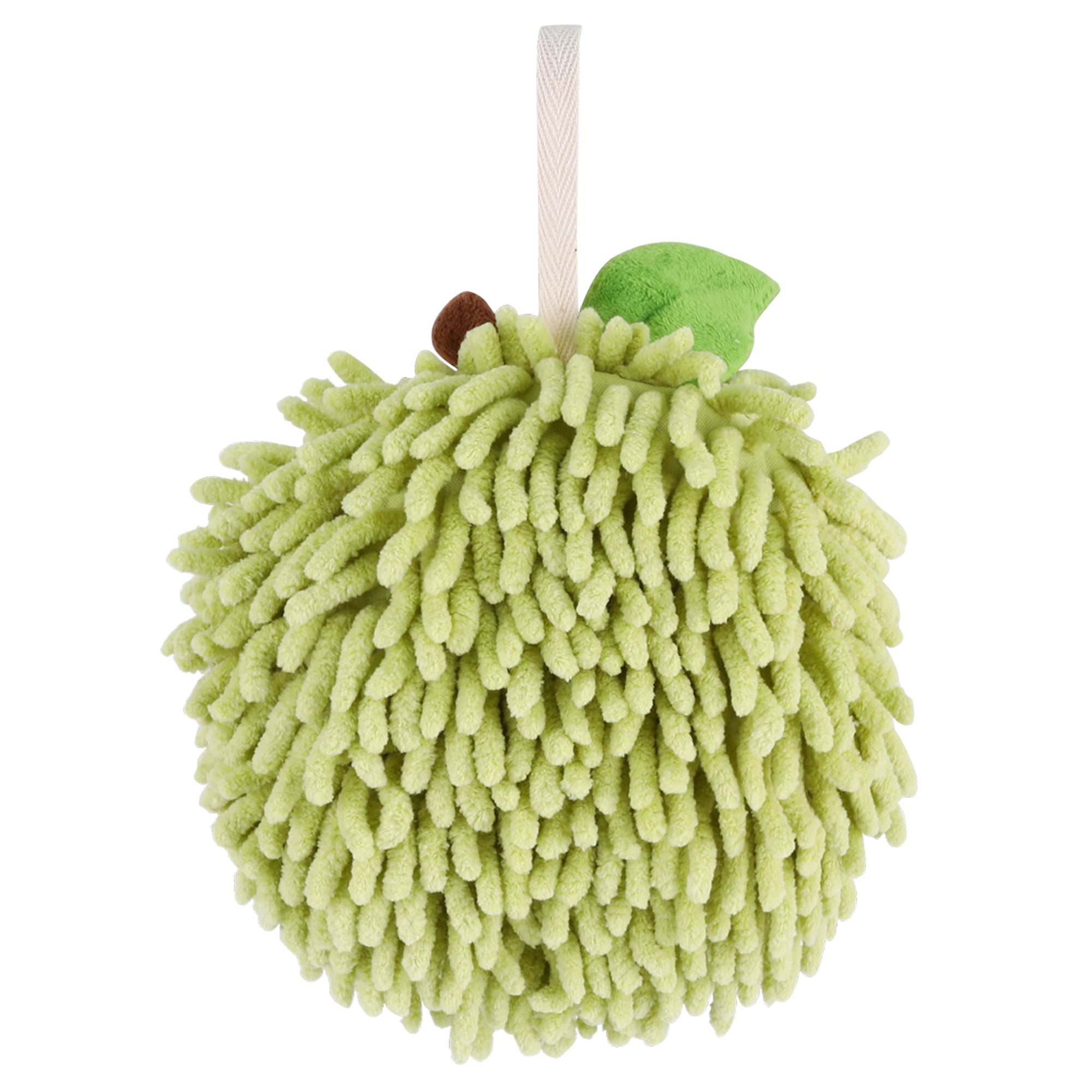 Unique Bargains Soft Absorbent Fluffy Chenille Ball Hand Towels Green 1