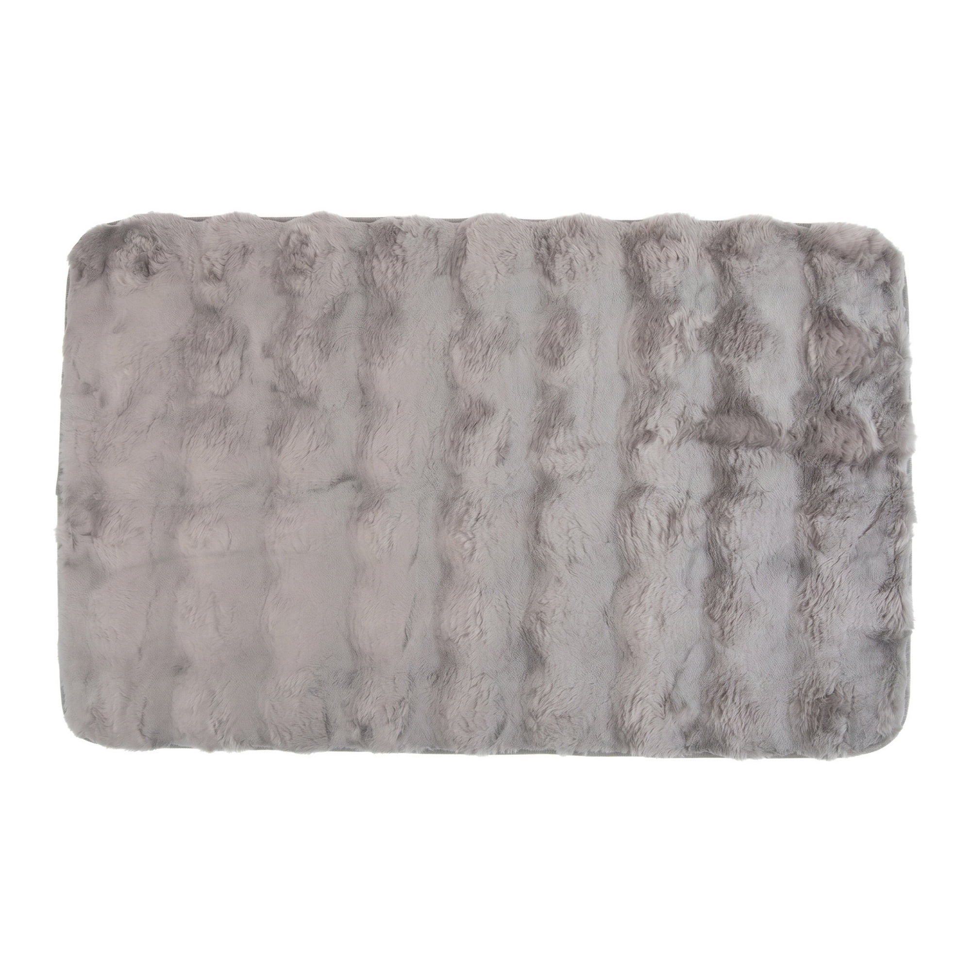 Unique Bargains Soft Absorbent Microfiber Non-Slip Washable Bathroom Rug Gray 32" x 20"