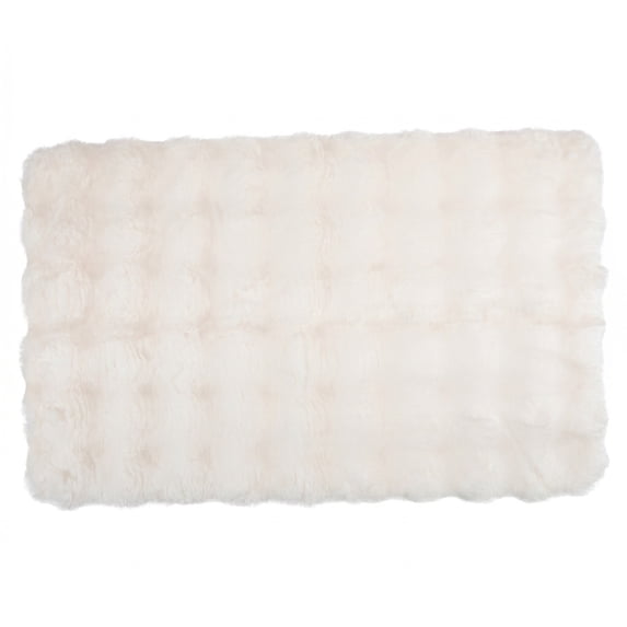Unique Bargains Soft Absorbent Microfiber Non-Slip Washable Bathroom Rug White 24" x 16"
