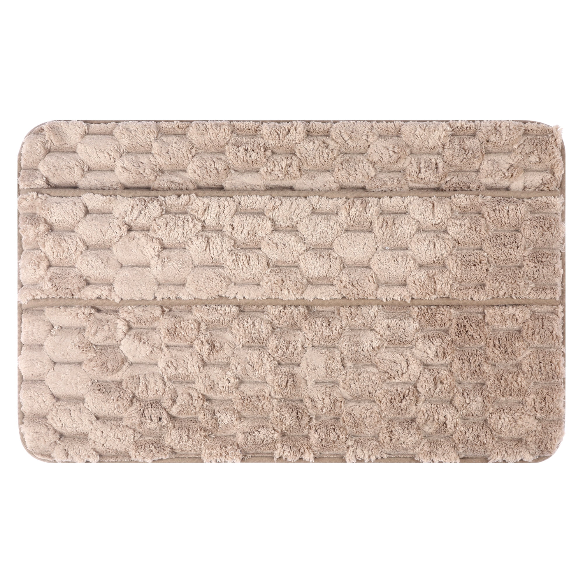 Unique Bargains Soft Absorbent Non-Slip Washable Bath Mat Brown 16" x 24"