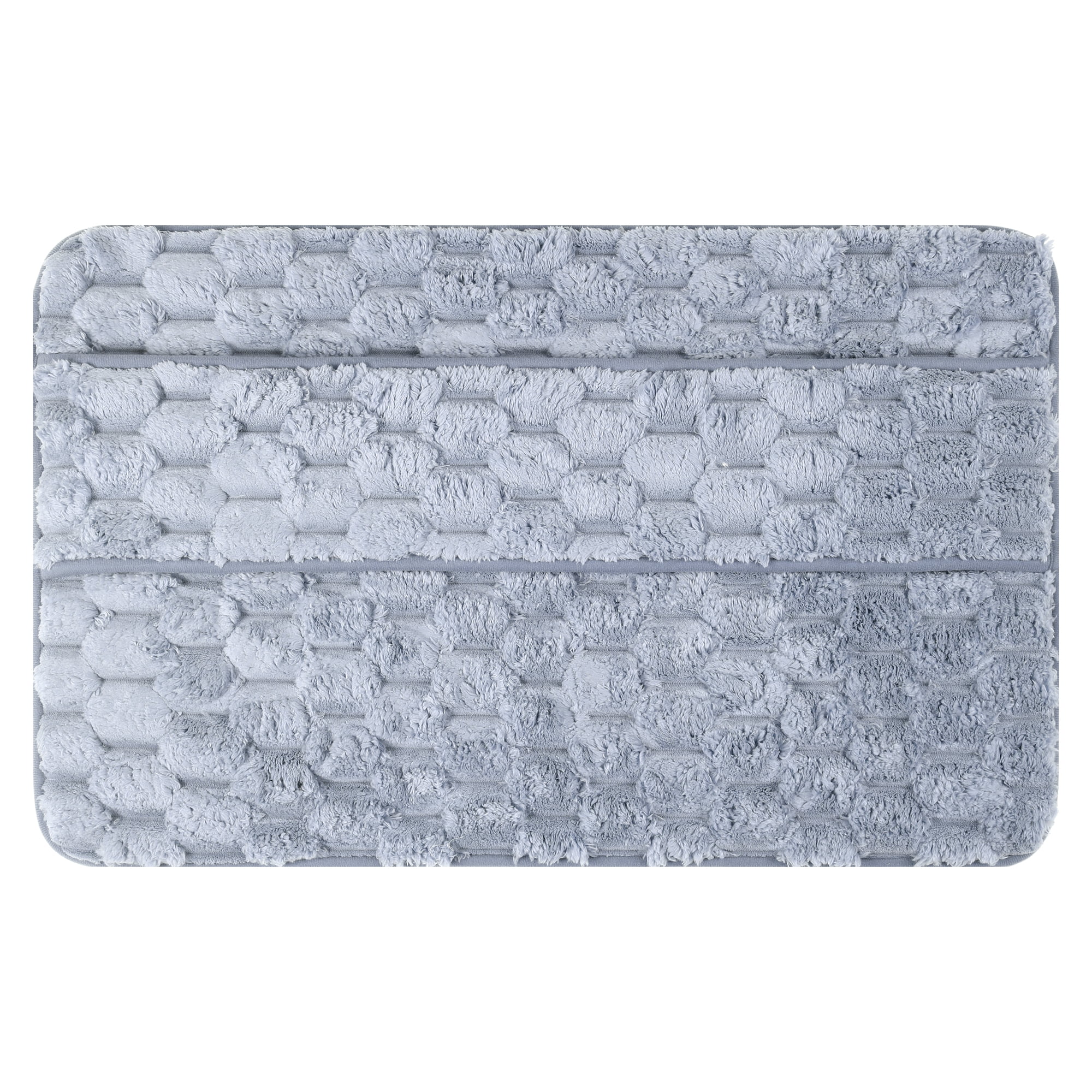 Unique Bargains Soft Absorbent Non-Slip Washable Bath Mat Grey 20" x 32"