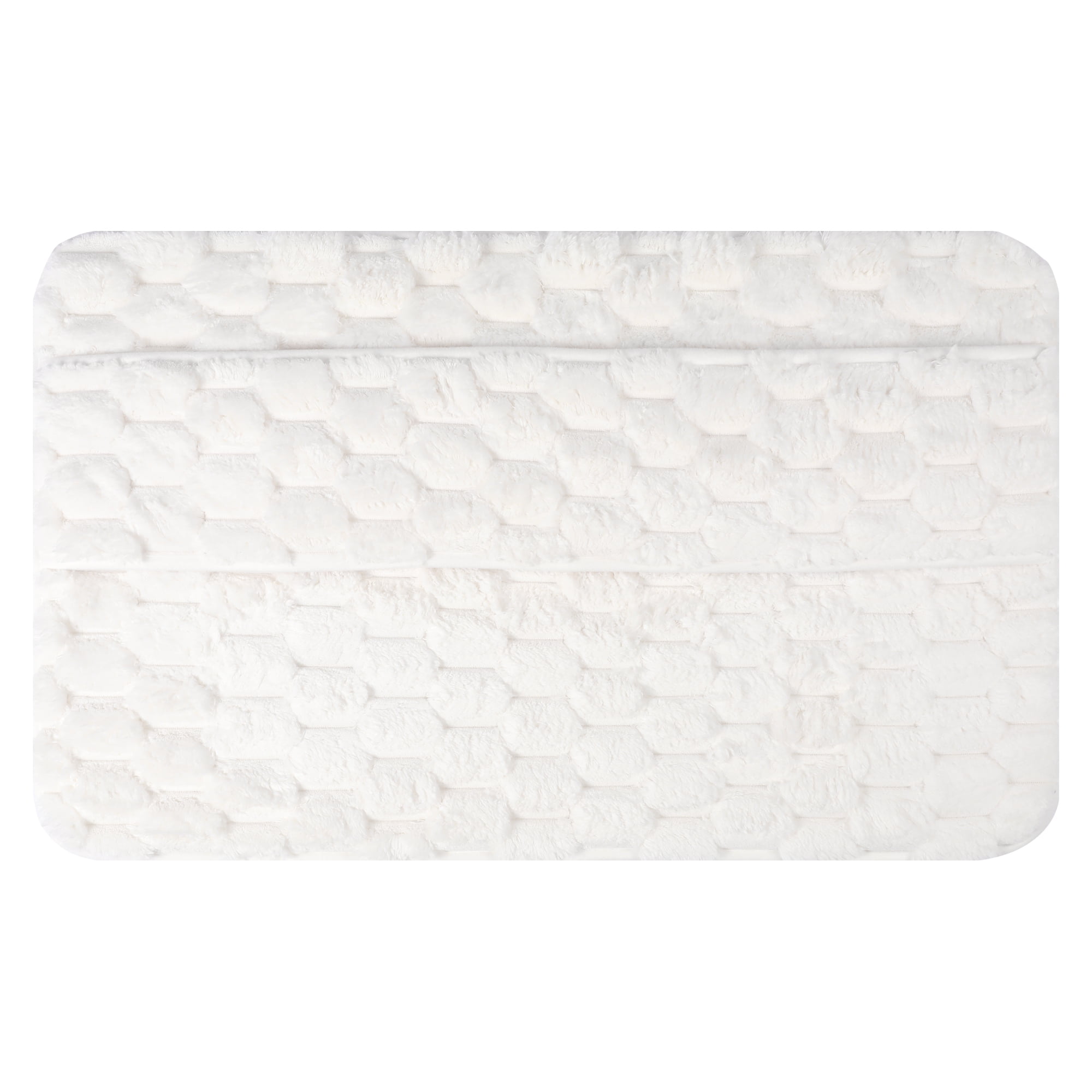 Unique Bargains Soft Absorbent Non-Slip Washable Bath Mat White 16" x 24"