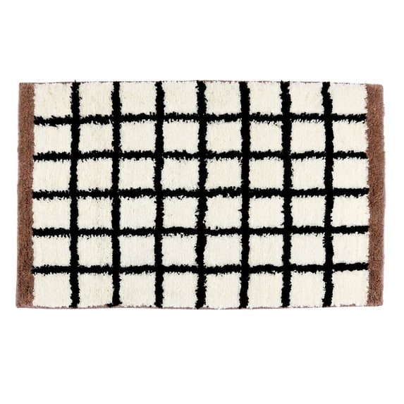 Unique Bargains Soft Absorbent Plush Non Slip Machine Washable Bath Mat Brown 32" x 20"