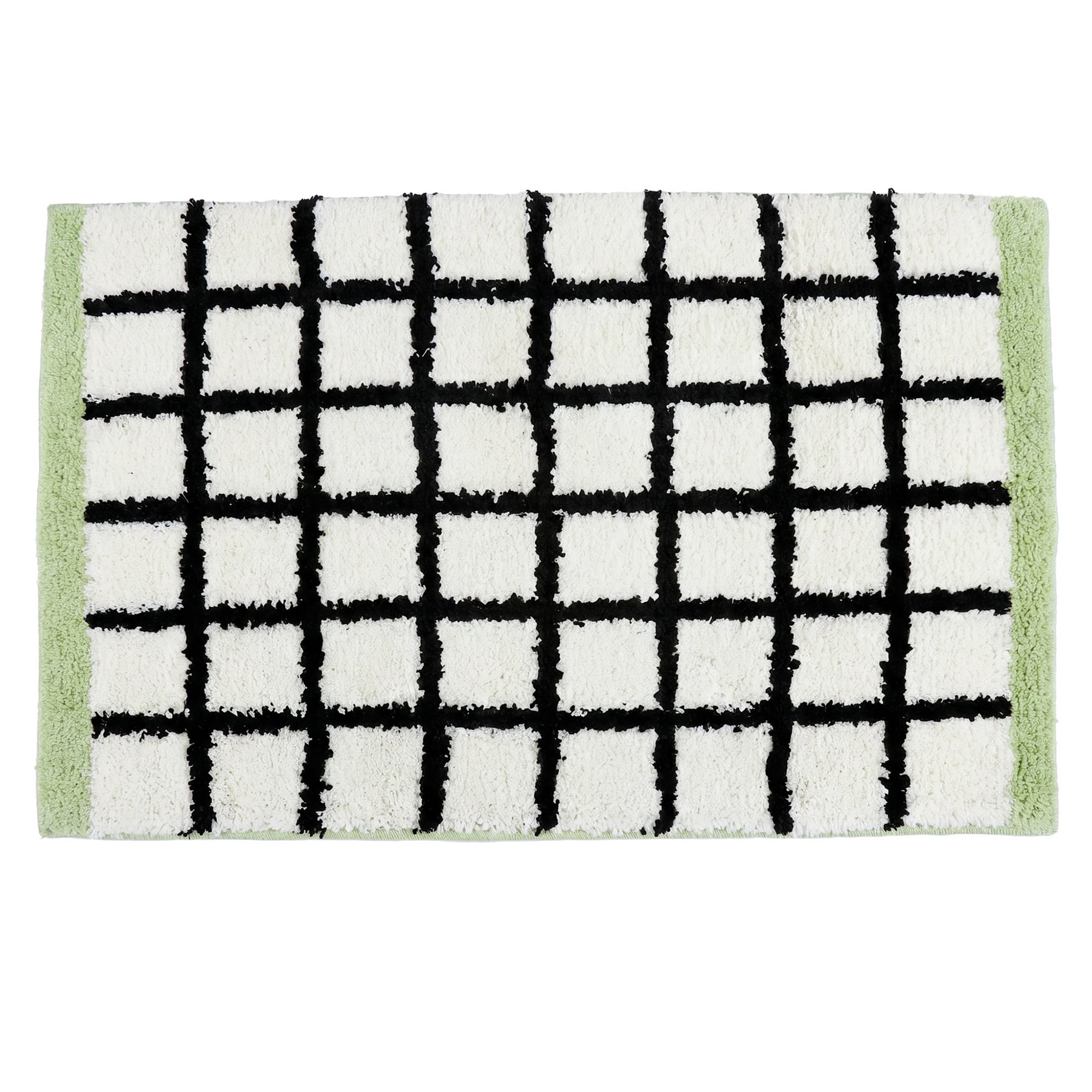 Unique Bargains Soft Absorbent Plush Non Slip Machine Washable Bath Mat Green 32" x 20"