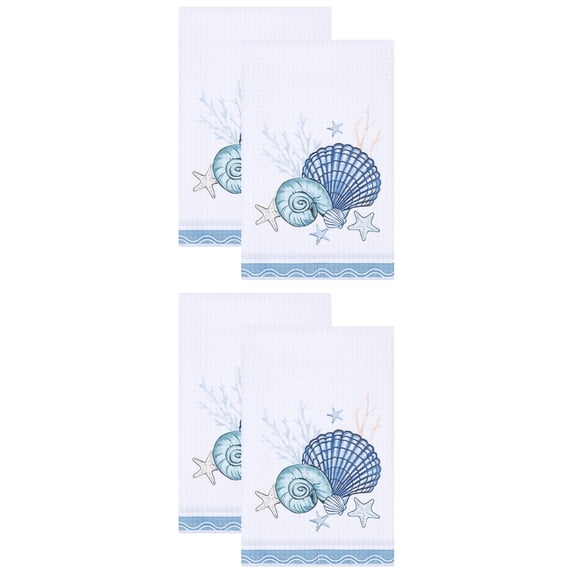 Unique Bargains Soft Absorbent Quick Dry Microfiber Kitchen Towel 4 Pack White 26" x 18"