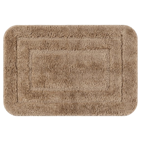 Unique Bargains Soft Absorbent Rug Non-Slip Plush Bath Mat for Bathroom Floor Brown 16"x24"