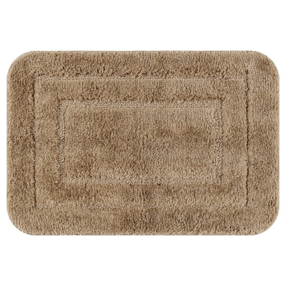 Unique Bargains Soft Absorbent Rug Non-Slip Plush Bath Mat for Bathroom Floor Brown 16"x24"