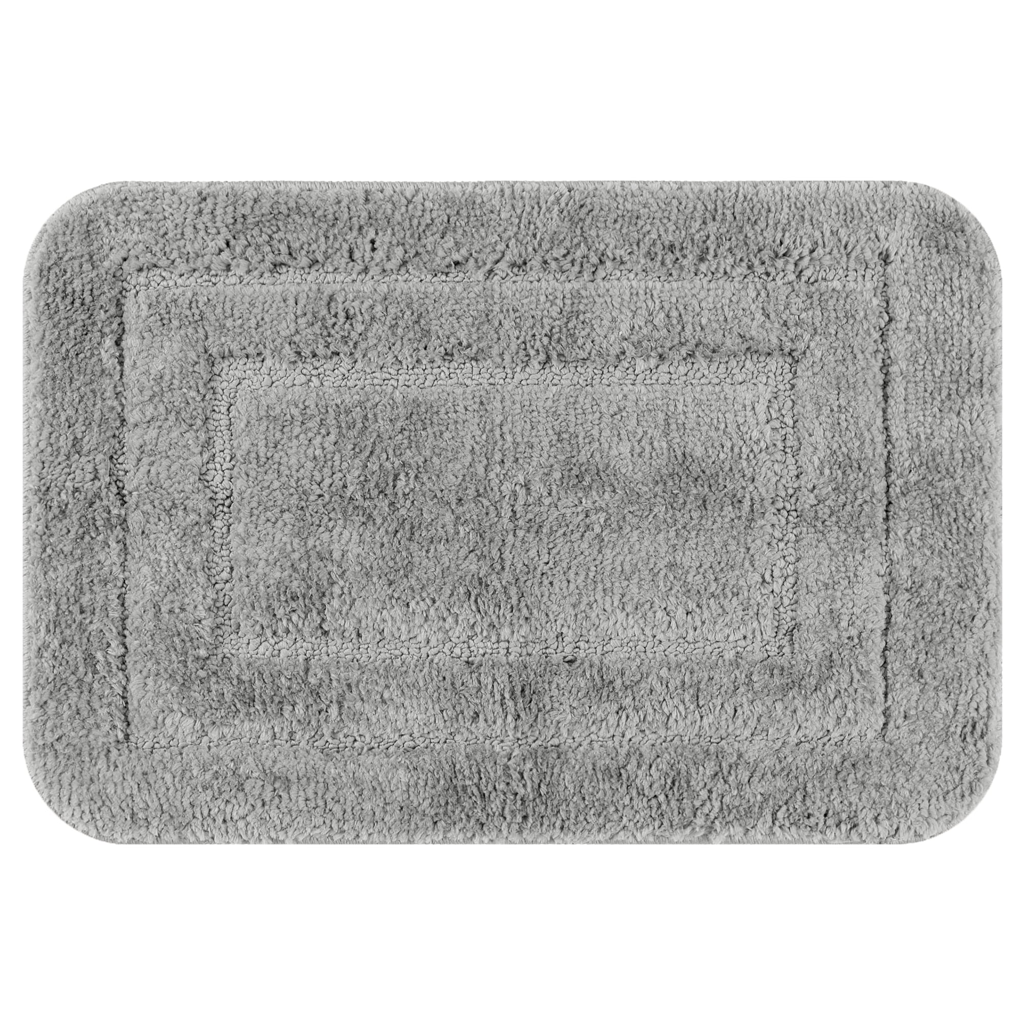 Unique Bargains Soft Absorbent Rug Non-Slip Plush Bath Mat for Bathroom Floor Dark Gray 16"x24"