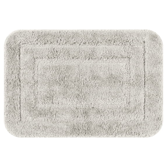 Unique Bargains Soft Absorbent Rug Non-Slip Plush Bath Mat for Bathroom Floor Light Grey 16"x24"