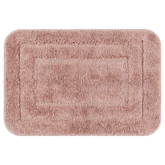 Unique Bargains Soft Absorbent Rug Non-Slip Plush Bath Mat for Bathroom Floor Pink 16"x24"