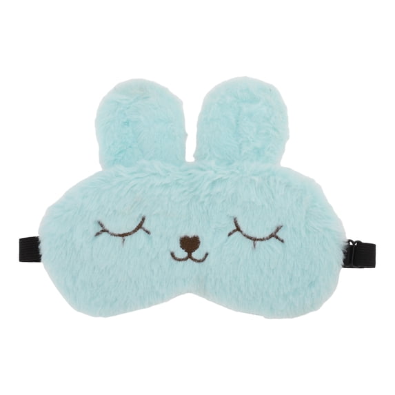 Unique Bargains Soft Cartoon Rabbit Sleep Mask Eye Shade Cover for Travel for Rest Blue