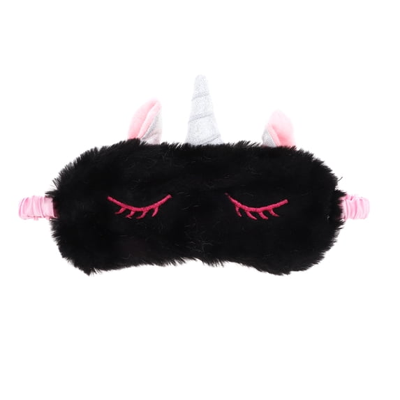 Unique Bargains Soft Cartoon Sleep Mask Eye Shade Cover for Rest Black