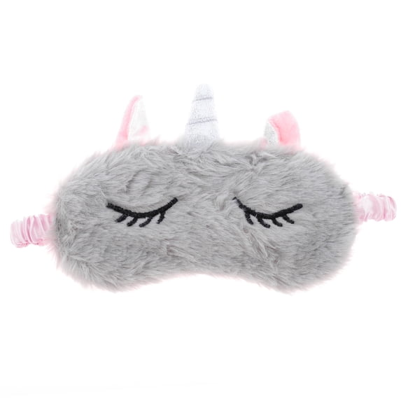 Unique Bargains Soft Cartoon Sleep Mask Eye Shade Cover for Rest Gray