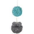 thumbnail image 1 of Unique Bargains Soft Chenille Ball Hand Towels 2 Pcs Blue/Dark Grey 6" x 6"/7" x 7", 1 of 5