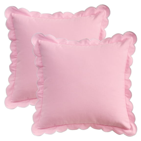 Unique Bargains Soft Cotton Throw Pillow Covers Pink 18" x 18"
