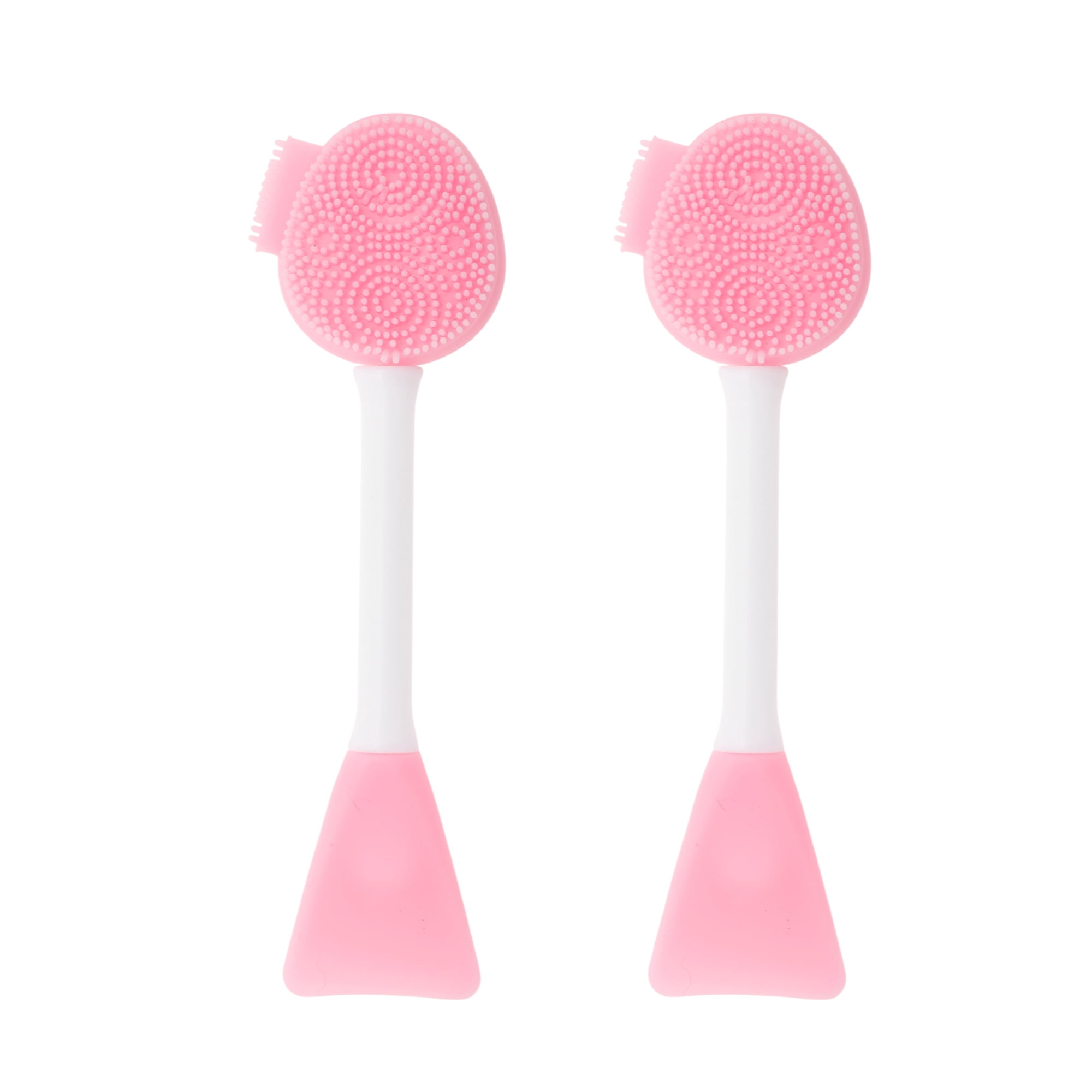 Unique Bargains Soft Double-headed Facial Mask Brushes 2 Pcs Light Pink