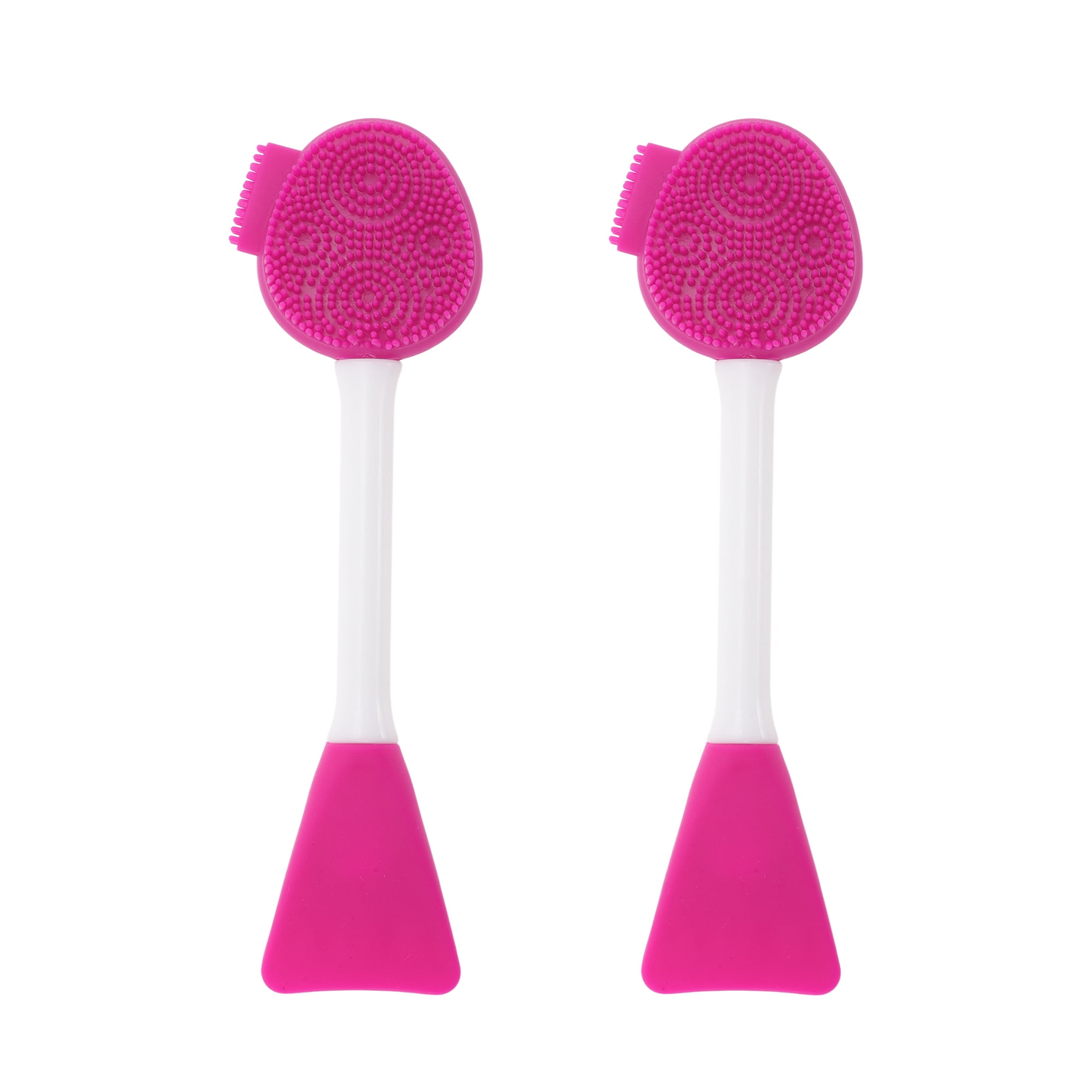 Unique Bargains Soft Double-headed Facial Mask Brushes 2 Pcs Rose Red