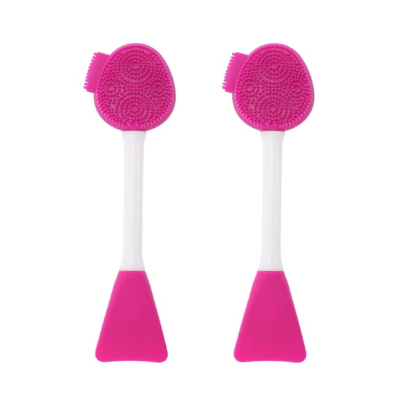 Unique Bargains Soft Double-headed Facial Mask Brushes 2 Pcs Rose Red