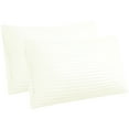 thumbnail image 1 of Unique Bargains Soft Durable Set of 2 Microfiber Striped Pillowcase Beige Standard（20"x26"), 1 of 8