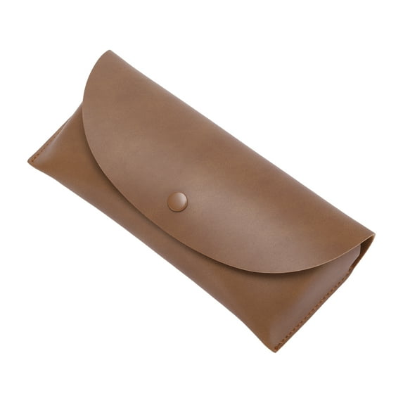 Unique Bargains Soft Eyeglasses Case Simple Portable Eyeglasses Storage 6.69"x2.95"x1.57" Brown