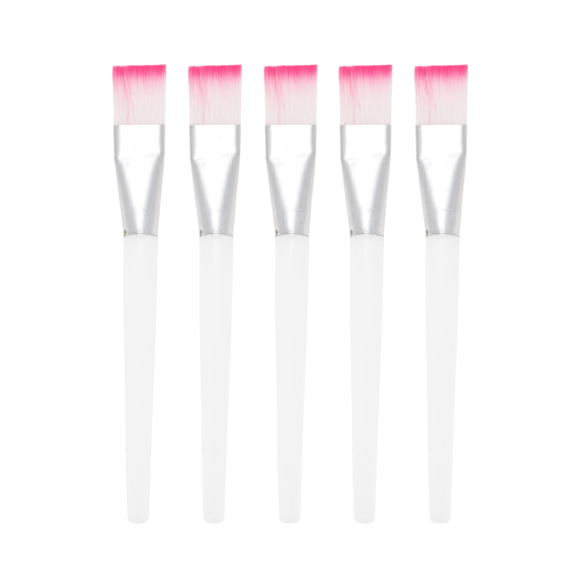 Unique Bargains Soft Facial Mask Applicator 5 Pcs White, Pink